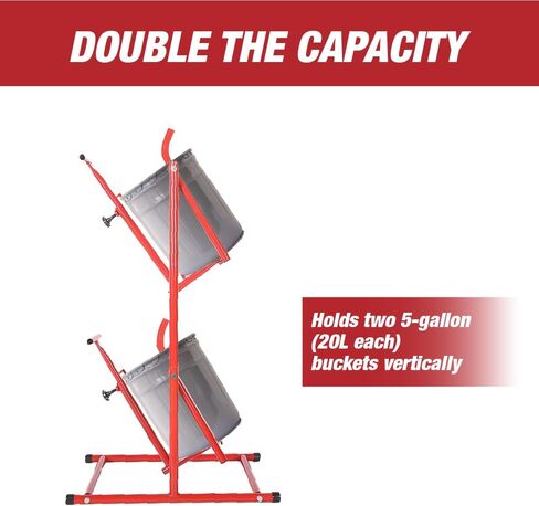 LAUCO 5 Gallon Dual Pail Tipper - Manual Bucket Rack Pail Can Tipper, Paint, Thinner, Solvents Pourer Bucket Tipper 20L﻿ Tipping Pail [3530] in Saudi Arabia