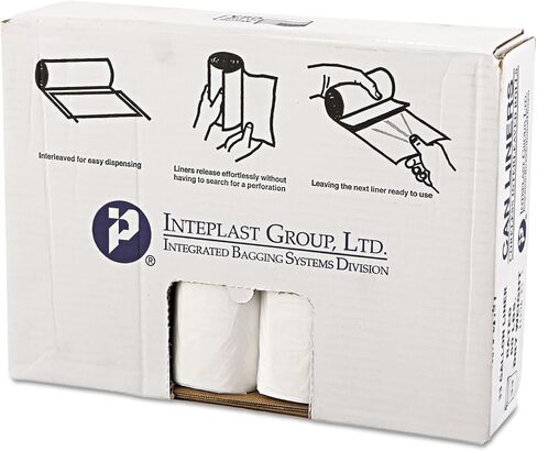Inteplast VALH3340N16 High-Density Can Liner, 33 x 39, 33gal, 14mic, Clear, 25/Roll, 10 Rolls/Carton in Kuwait