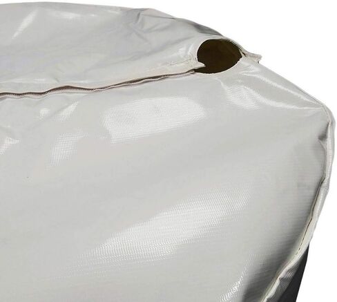 55 Gallon Rain Barrel Cover, White Vinyl, Waterproof Drum Protector with Hook and Loop Closure, for Canopy Tent Weights and Outdoor Storage 24 x 36 Inch, Fits Most 55 Gallon Drums in Kuwait