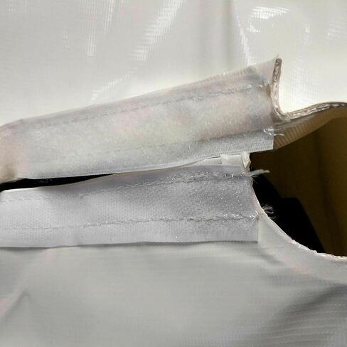 55 Gallon Rain Barrel Cover, White Vinyl, Waterproof Drum Protector with Hook and Loop Closure, for Canopy Tent Weights and Outdoor Storage 24 x 36 Inch, Fits Most 55 Gallon Drums in Kuwait