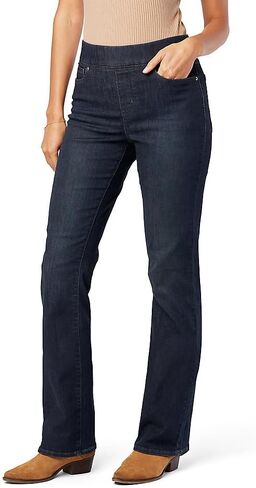 بنطلون جينز Levi Strauss Signature النسائي ذو الشكل الكامل من قماش الدنيم المطاطي متوسط ​​الارتفاع (متوفر أيضًا في Plus)، (جديد) خارج المدينة، 12 شورت in Kuwait