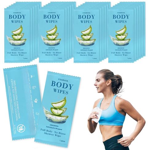 مناديل مبللة مزيلة لرائحة العرق للجسم 100 قطعة من المناديل المبللة ومزيل العرق أثناء السفر، لف الجلد بشكل فردي للإناث الذكور المراهقين في صالة الألعاب الرياضية، وحقائب الظهر، والتخييم in Kuwait