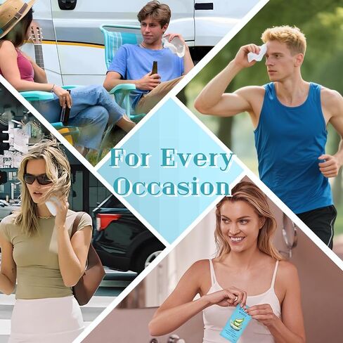 مناديل مبللة مزيلة لرائحة العرق للجسم 100 قطعة من المناديل المبللة ومزيل العرق أثناء السفر، لف الجلد بشكل فردي للإناث الذكور المراهقين في صالة الألعاب الرياضية، وحقائب الظهر، والتخييم in Kuwait