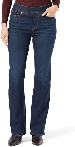 بنطلون جينز Levi Strauss Signature النسائي ذو الشكل الكامل من قماش الدنيم المطاطي متوسط ​​الارتفاع (متوفر أيضًا في Plus)، (جديد) خارج المدينة، 12 شورت in Kuwait