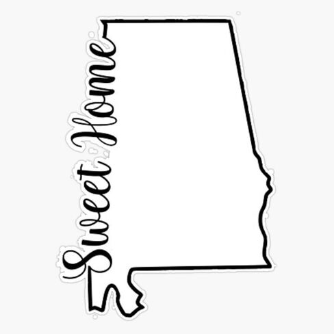 Alabama Bumper Sticker Vinyl Decal 5 inches in Saudi Arabia
