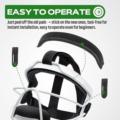 وسادات بديلة لقناع الوجه من سوفت بول لخوذة واقية خفيفة الوزن للشباب والكبار، بما في ذلك قطعة واحدة من بطانة الجبهة وقطعتين من الحشو الجانبي للخوذة لقناع لاعب البيسبول in Kuwait