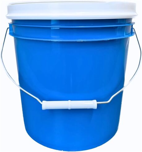 حاوية دلو من House Naturals سعة 2 جالون من الدرجة الغذائية خالية من مادة BPA مصنوعة في الولايات المتحدة الأمريكية مع غطاء لولبي (عبوة من قطعتين) in Kuwait