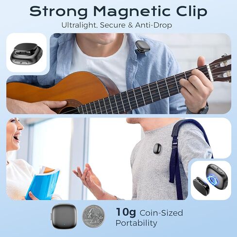 ميكروفون Lavalier لاسلكي لأجهزة iPhone/Android، ميكروفونات على شكل طية صدر السترة مع توصيل الإضاءة/USB-C، وإلغاء الضوضاء AI، وعمر بطارية 35 ساعة، ونطاق 164 قدمًا للبث، ومدونات الفيديو والبودكاست، وميكروفون بمشبك مغناطيسي in Kuwait