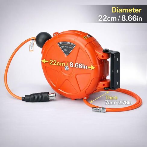 8mm Automatic Retractable Air Hose Reel Tube Holder Wall Mount Roller for Car Cashers, Pneumatic Wrenches, Machine Tool Maintenance, and Pneumatic Equipment in Kuwait