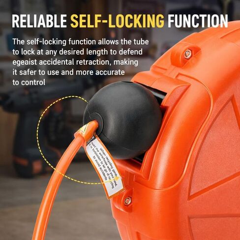 8mm Automatic Retractable Air Hose Reel Tube Holder Wall Mount Roller for Car Cashers, Pneumatic Wrenches, Machine Tool Maintenance, and Pneumatic Equipment in Kuwait