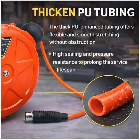 8mm Automatic Retractable Air Hose Reel Tube Holder Wall Mount Roller for Car Cashers, Pneumatic Wrenches, Machine Tool Maintenance, and Pneumatic Equipment in Kuwait