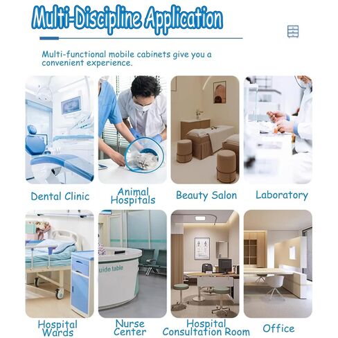 خزانة تخزين الأسنان الاحترافية، خزانة متنقلة لمساعد الأسنان مع كابل طاقة 71 بوصة، عربة طبية قابلة للقفل من الأكريليك مقاس 21 بوصة * 23 بوصة * 33 بوصة على عجلات الفرامل للعيادات/المستشفيات/المكتب المنزلي in Kuwait