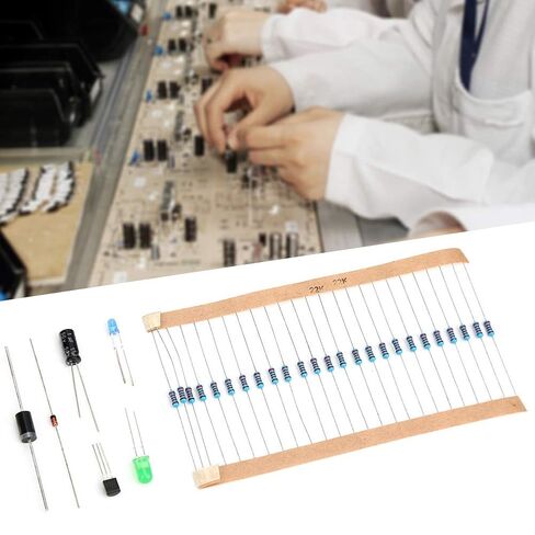 1565PCS Electronic Component Kit with Capacitors, LEDs, Diodes, Transistors, 1/4W Resistors for School and DIY Electronics in Kuwait