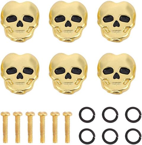 6Pcs Guitar Tuning Pegs, Skull Shape Metal Tuners Machine Heads for Folk, Electric, and Classical Guitarists in Kuwait