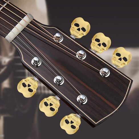 6Pcs Guitar Tuning Pegs, Skull Shape Metal Tuners Machine Heads for Folk, Electric, and Classical Guitarists in Kuwait
