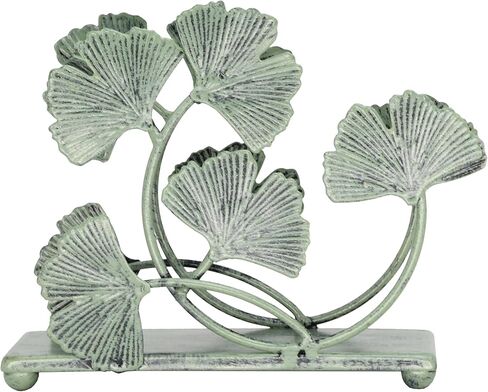 Owlgift Rustic Green Iron Ginkgo Leaf Napkin Holder for Table - 6x5.2 inch Decorative Metal Paper Napkin Rack - Vintage Mail Caddy & Bill Holder for Farmhouse Kitchen, Garden Parties, and Nature Decor in Saudi Arabia