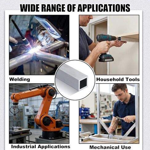 Zonon Aluminum 6063-t52 Square Tubing 1" x 1" Square Tube 0.125" Wall Thickness 4 ft Length Extruded Aluminum Tube Lightweight Metal Pipe for Framing Fabrication DIY Projects Welding Construction in Saudi Arabia