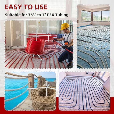 ATOLS Heavy-Duty PEX Pipe Uncoiler for 3/8" to 1" PEX Tubing, 330 lbs Maximum Load Stainless Steel Construction, Industrial Pipe Dispenser for Radiant Heating & Potable Water PEX Systems in Kuwait