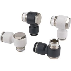White Copper Hose Pneumatic Quick Connector PH8-02 External Hexagonal Right Angle Bend 1Pcs(WhitePH8-02) in Saudi Arabia
