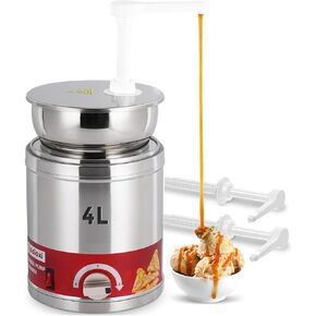 موزع جبن الناتشو مع مضخات، 2.6 لتر، موزع مضخة جبن ناتشو أكثر دفئًا، موزع حلوى حلوى ساخنة من الفولاذ المقاوم للصدأ لصلصة الجبن، حلوى زبدة الفول السوداني، الكراميل in Kuwait