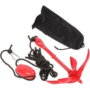 waltyotur 1 Pack 7.05 lb Red Marine Kayak Folding Grapnel Anchor Kit for Small Boats Kayaks Canoe Paddle Boards in Kuwait