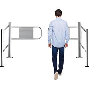 Automatic Closing Stainless Steel Pedestrian Gate - 87" Wide Security Swing Door for Libraries, Stores, Factories, & Outdoor Areas - Durable, Spring-Loaded Access Barrier in Kuwait