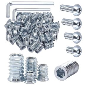 160 مجموعة من صواميل الأثاث مقاس 1/4-20 × 10 مم، 15 مم، 20 مم، 25 مم، وإدراج الخشب الملولب، والمسامير، والمثبتات، والموصلات، ومجموعة براغي وصواميل محرك سداسية (160 براغي و160 صواميل) in Kuwait