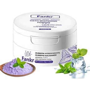 مسحوق تبييض الأسنان مع 20.000 جزء في المليون هيدروكسيباتيت و20.000 جزء في المليون نياسيناميد، مركب إعادة التمعدن R5X الحاصل على براءة اختراع، تبييض الأسنان وإزالة البقع ومعطر التنفس. in Kuwait