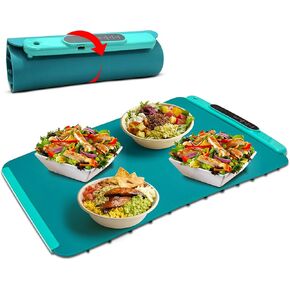 حصيرة تدفئة الطعام - صينية تسخين بوفيه كهربائية مقاس 24 بوصة مع حرارة سريعة من الجرافين، 9 إعدادات لدرجة الحرارة، مؤقت 4 ساعات وإيقاف تلقائي - قابلة للطي، سهلة التنظيف، آمنة لتدفئة طعام الحفلات للوجبات العائلية in Kuwait