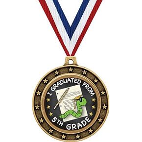 Gold Fifth Grade Graduation Medals - 2.5" I Graduated from 5th Grade Award Medals Prime in Kuwait
