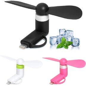 24 Pack Phone Fan Bulk, 2-in-1 Portable Mini Cell Phone Fan Compatible for iPhone, iPad, Android Smartphone, Tablet - Colorful and Powerful Cell Phone Summer Accessories in Kuwait