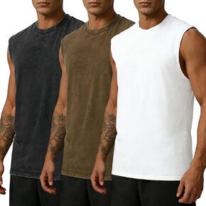 LETSEE Tank Tops for Men Cotton Sleeveless Muscle Tee Breathable Athletic Shirts for Gym Running & Casual Wear in Saudi Arabia