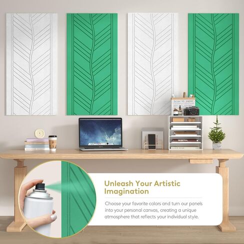 TONOR 4 PCS Acoustic Panels, 47.2″ x 23.6″ x 0.35″ Leaf Pattern Soundproof Wall Panels, Full Self-Adhesive, Sound Absorbing Panels for Echo Reduction, Acoustic Treatment for Studio, Home, White in Saudi Arabia