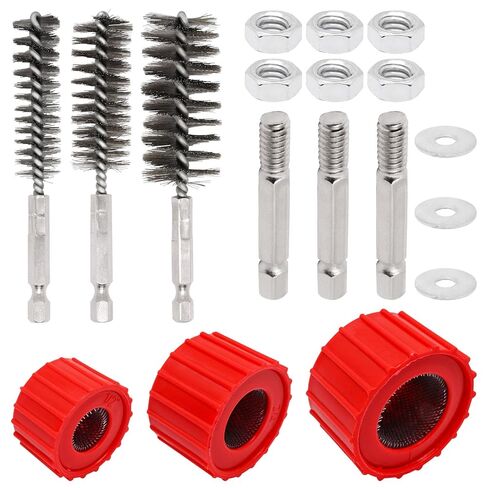 مجموعة من 6 قطع من فرشاة الحفر للمثقاب، فرشاة سلك ملتوية من الفولاذ المقاوم للصدأ مقاس 1/4 بوصة للحفر، 3 قطع منظف أنابيب الأنبوب للصدأ و3 قطع منظف أنابيب النحاس in Kuwait