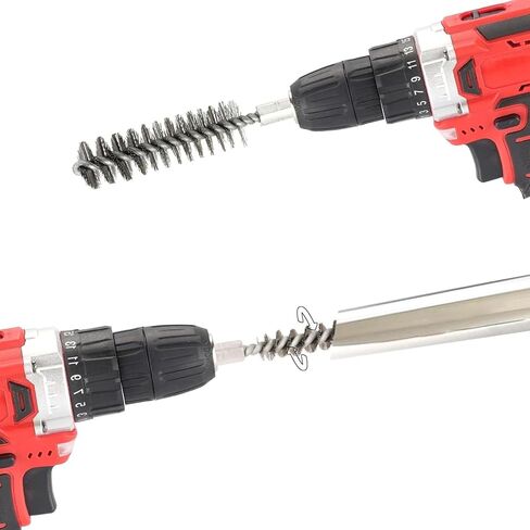 مجموعة من 6 قطع من فرشاة الحفر للمثقاب، فرشاة سلك ملتوية من الفولاذ المقاوم للصدأ مقاس 1/4 بوصة للحفر، 3 قطع منظف أنابيب الأنبوب للصدأ و3 قطع منظف أنابيب النحاس in Kuwait