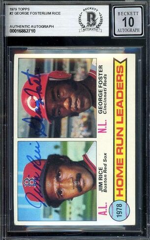 جيم رايس جورج فوستر جوهرة منت 10 بيكيت باس موقعة 1979 توبس توقيعه - بطاقات البيسبول الموقعة in Kuwait