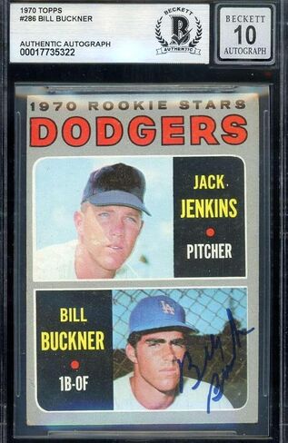 بيل باكنر جوهرة النعناع 10 بيكيت باس موقعة 1970 توبس النجوم الصاعد توقيعه - بطاقات البيسبول الموقعة in Kuwait