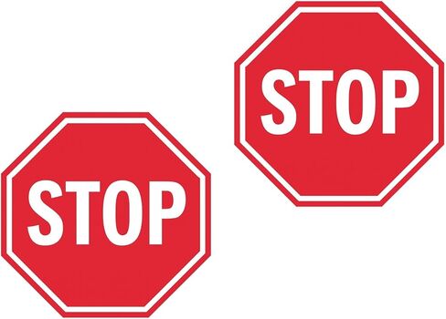 Stop Sign Sticker Decal 2-Pack, 6x6 Inch Red Octagon – Waterproof UV-Resistant Vinyl for Car Truck Window Bumper Door Garage, Safety Warning Label Indoor Outdoor, Peel & Stick Durable Adhesive in Saudi Arabia