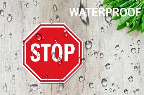 Stop Sign Sticker Decal 2-Pack, 6x6 Inch Red Octagon – Waterproof UV-Resistant Vinyl for Car Truck Window Bumper Door Garage, Safety Warning Label Indoor Outdoor, Peel & Stick Durable Adhesive in Saudi Arabia