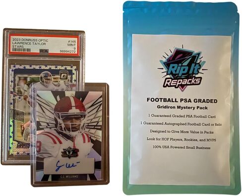 RIP IT REPACKS Football Card Mystery Pack with Guaranteed PSA Graded Card and Autograph or Relic Card in Kuwait