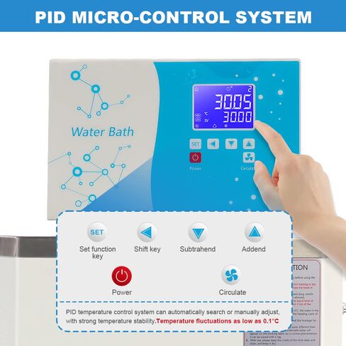 Laboratory High-Temperature Circulating Oil Bath-10L,0.1℃ High Precision Thermostat,RT-300℃,for Glass Reactor 110V (10L Water & Oil Bath) in Kuwait