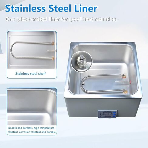 300W Digital Lab Water Bath with Thermostat, Stainless Steel Inner Tank, Timer & Waterless Protection, 100℃ Laboratory Equipment for Scientific Research in Saudi Arabia