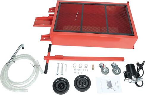 NIITAWM Oil Drain Pan 17 Gallon 65L Low Profile with 110V Electric Pump 8'' Hose for Portable Truck Car Tray in Saudi Arabia