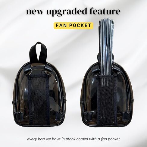 OTW مضاد للسرقة سوداء واضحة شفافة صغيرة صغيرة على ظهر حقيبة ظهر قابلة للتحويل من أجل مهرجان ملعب Raves (Mini - Black) in Kuwait