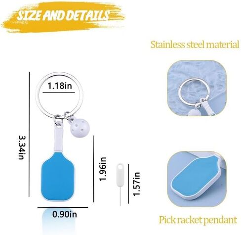 Pickleball Gifts Keychain Accessories for Men Women Sport Keychains Bag Purse Charm Cute Pickleball Paddle Ornaments Sports Themed Party Decorations Key Chain with Card Removal Tool in Saudi Arabia