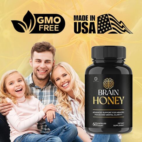 (3 عبوات) كبسولات عسل الدماغ - تركيبة الدعم المتقدمة الرسمية من BrainHoney، جميع المكونات الطبيعية، حبوب فيتامينات يومية ممتازة لصحة الدماغ والعافية العامة، 180 كبسولة لمدة 3 أشهر in Kuwait