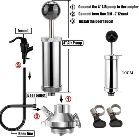 ملحقات التخمير، موزع برميل صغير 4 بوصة وصنبور نزهة، صنبور البيرة، مضخة هواء يدوية لملحقات تخمير برميل صغير 2L/4L/5L in Kuwait