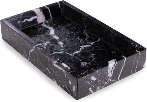 Bey-Berk White Marble Napkin Holder, 5.75"L x 1.75"W x 9"H - Guest Towel Tray for Bathroom, Kitchen Counter, and Outdoor Use in Kuwait