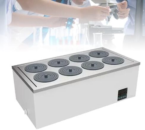 Digital Lab Water Bath, 6 Hole Stainless Steel, Thermostatic Temperature Control RT-99.9°C, Adjustable Cover, Drain Hole, Anti-Dry Burning, Waterproof Bracket, Laboratory Equipment in Saudi Arabia