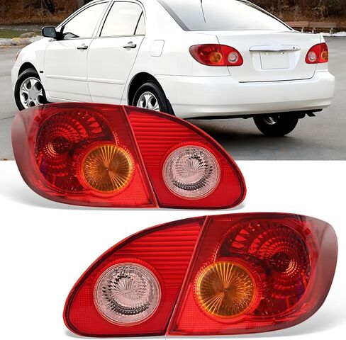 4 قطعة مجموعة أضواء خلفية طراز OE لـ 2003 2004 2005 2006 2007 2008 Toyota Corolla CE LE S مجموعة الضوء الخلفي مع صندوق الفرامل/مصابيح البضائع استبدال المصابيح الخلفية للسائق وجانب الركاب in Saudi Arabia